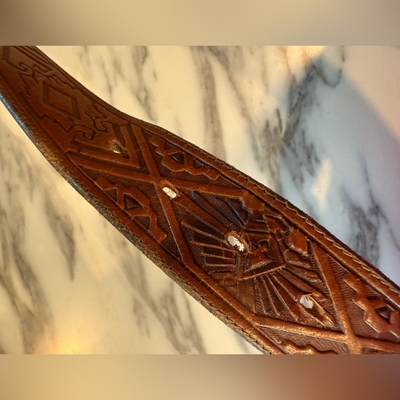 Justin Leather Western Aztec Style Belt - Picture 7 of 10